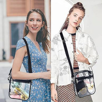 Clear Crossbody Bag, Stadium Approved Clear Purse Bag for Concerts Sports Events Festivals