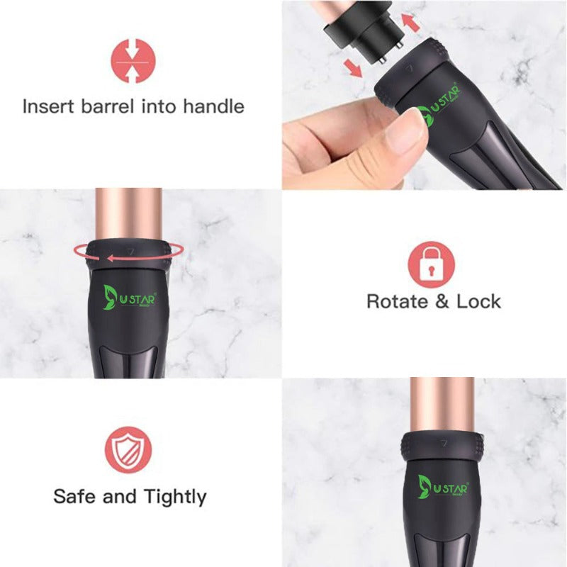 6-In-1 Curling Iron Wand Set with LED Temperature Control | Ceramic Hair Curler