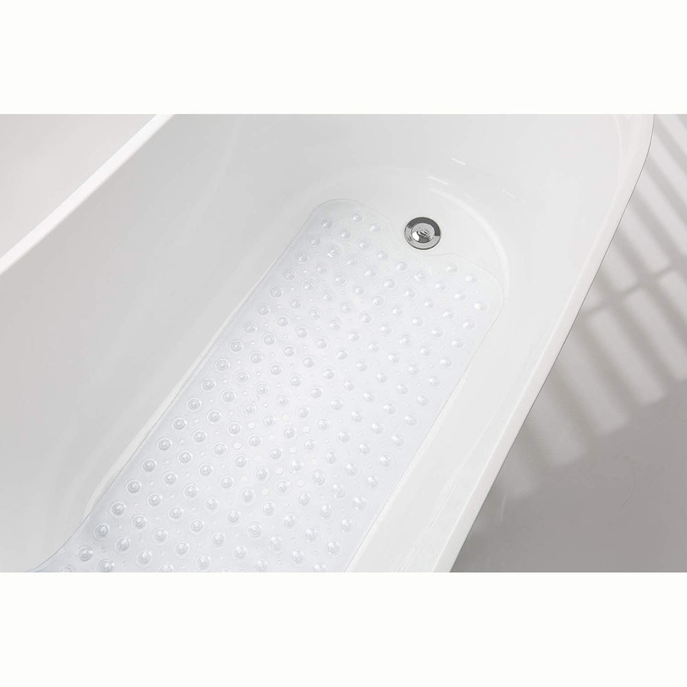 40 x 16 Inches Non-Slip Shower Bath Tub Mat With Suction Cups And Drain Holes, Beige
