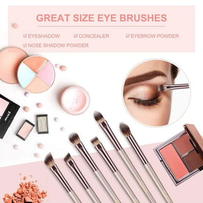 BESTOPE 14 Pcs Makeup Brushes with Case Bag Champagne Gold
