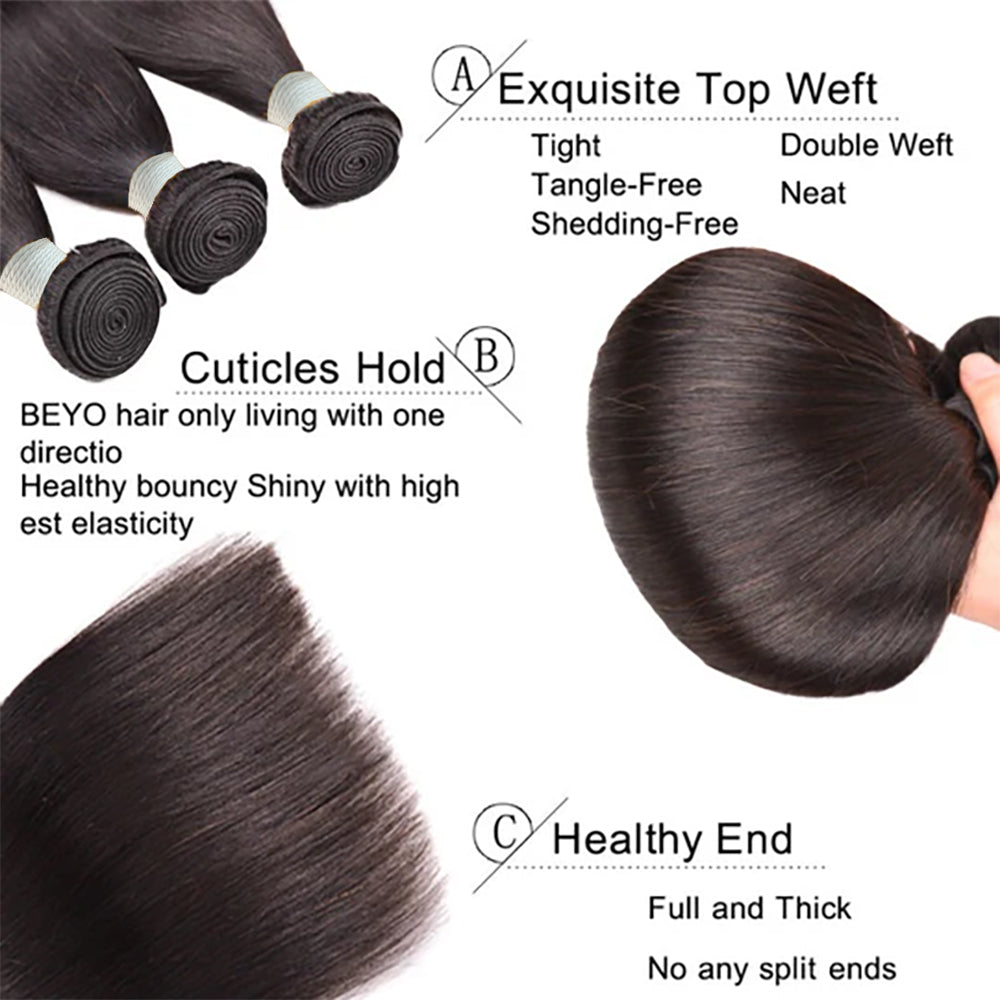 Seasoning Sale 80% OFF Straight 3 Bundles deal 100% Human Hair Affordable India 10"12"14", 12"14"16"  tax return Season on Sale