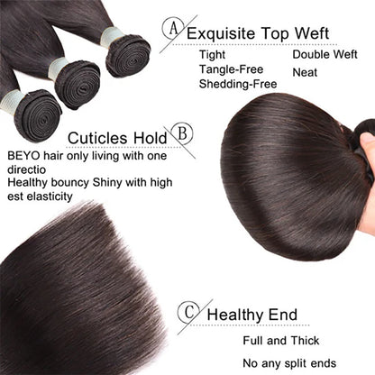 Seasoning Sale 80% OFF Straight 3 Bundles deal 100% Human Hair Affordable India 10"12"14", 12"14"16"  tax return Season on Sale