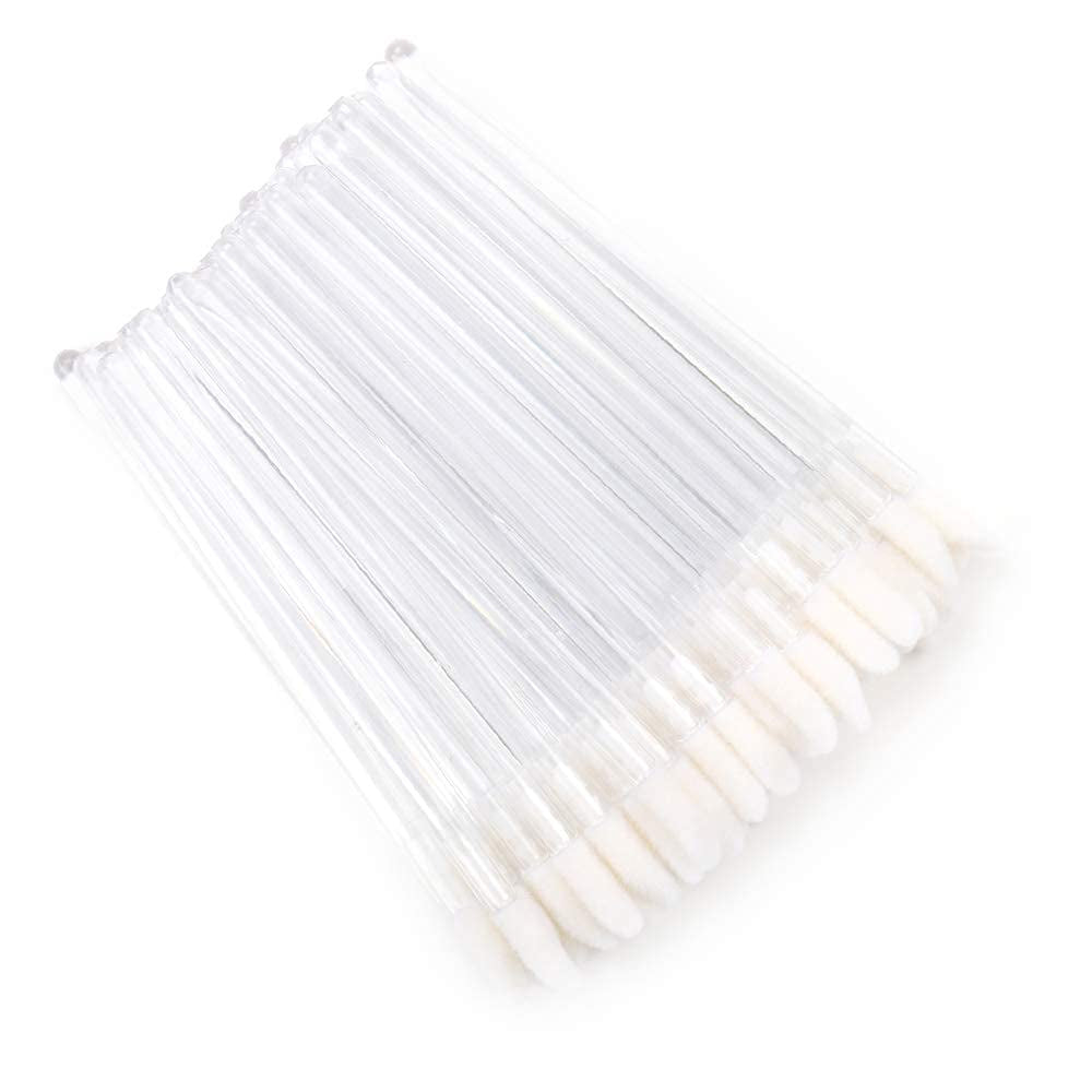 200 Pieces Disposable Lip Brushes Premium Lipstick Gloss Wands Applicator Makeup Tool Kits, White Handle