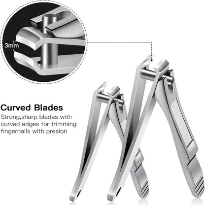 USTAR Nail Clipper Set Sharp Nail Clippers Fingernail Clippers Toenail Clippers Nail Care Cutter Stainless Steel Sturdy Nail Trimmer for Men and Women