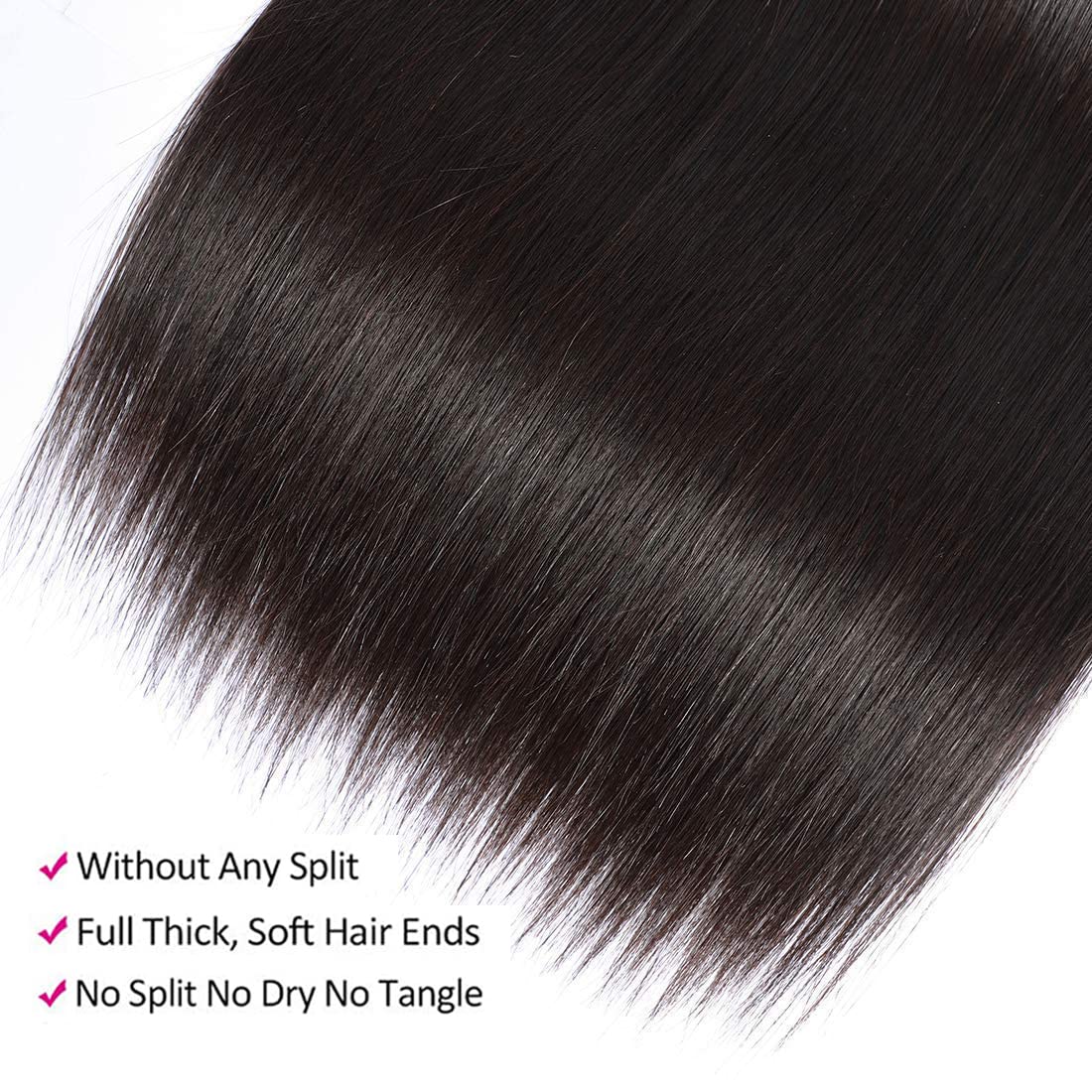 Holiday Deals : Unprocessed hair 3 Bundles Straight Natural color 100% Human on sale (3V-ST)