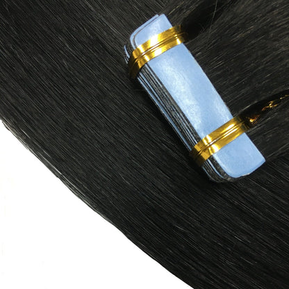 Premium Tape-in Human Hair Natural Color Straight – 20Pcs/Pack, Virgin Raw Hair, No Tangle, Seamless Blend