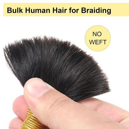 100% Human Hair Boho Braiding Hair - Jerry Curl Natural Black 100g/Bundle