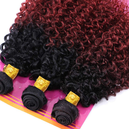 Ombre Black & Burgundy (1B/99J) Jerry Curl 100% Virgin Human Hair Bundles | Bold Curls & Two-Tone
