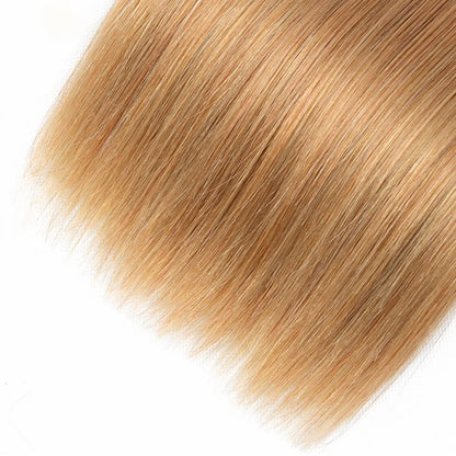 Honey Blonde Weft #27 Straight 100% Human Hair Unprocessed virgin remy hair Bundles | Single Donor Cuticle Intact