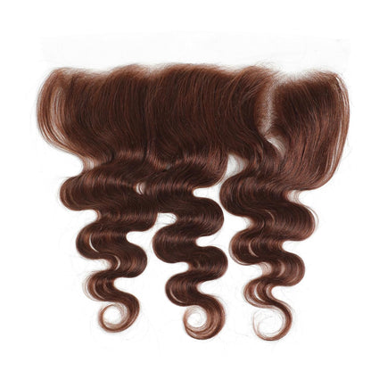 13x4 Lace Frontal Medium Brown (#4) Body Wave Unprocessed 100% Human Hair Lace Frontal – Transparent Lace