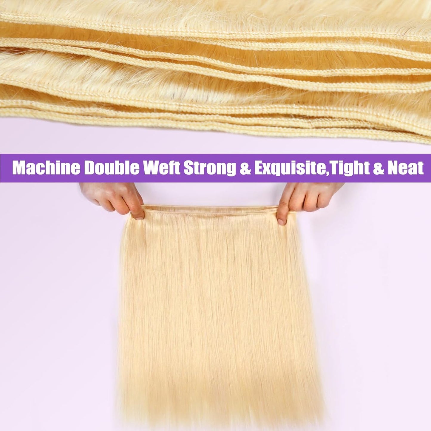 Premium 613 Gloden Blonde Hair Straight Unprocessed 100% Human HairAsh Blonde Color | Single Donor Cuticle Intact Virgin Remy Bundles