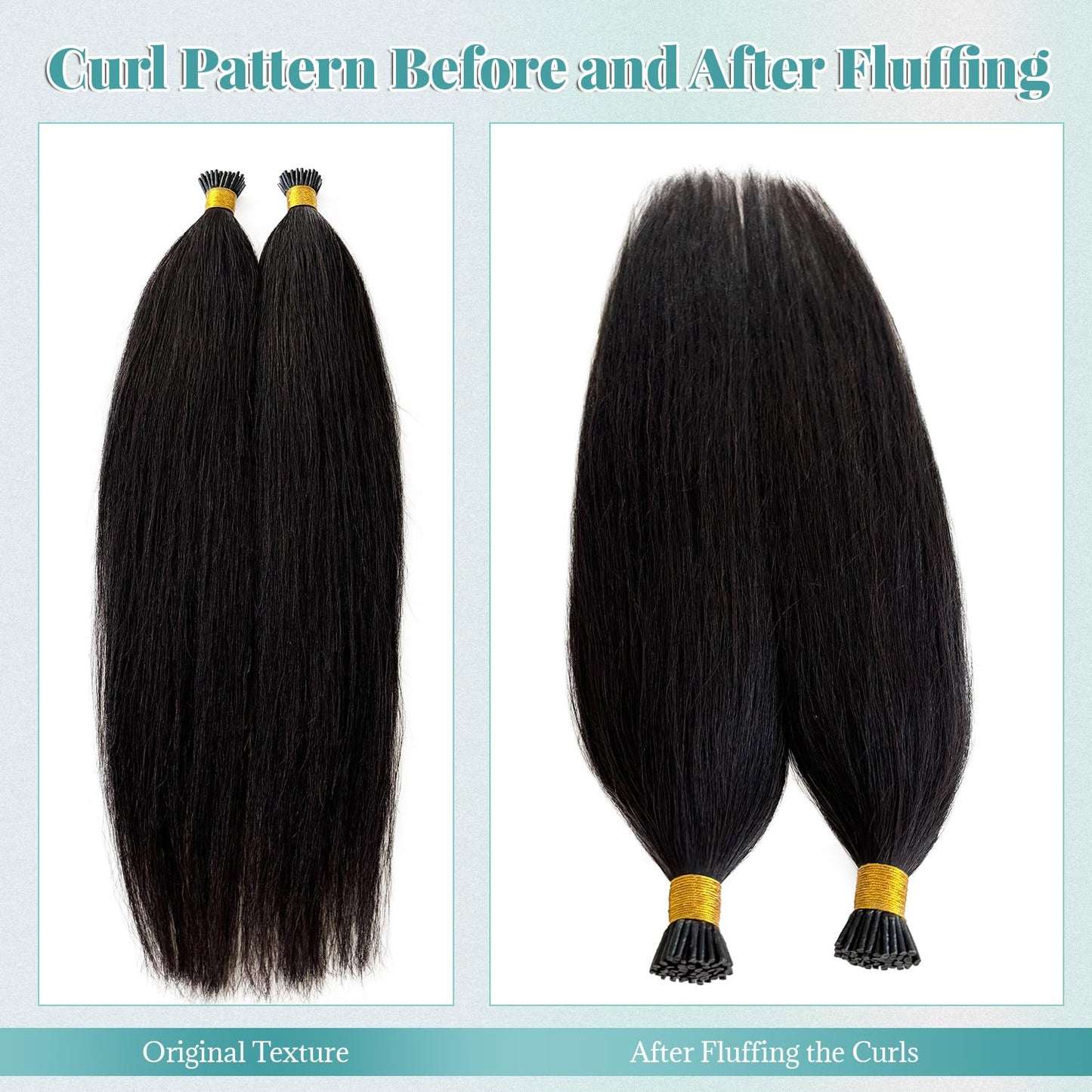 I-tip Premium Hair Extensions Natural Black Straight – 100% Human Hair, Pre-Bonded, 18"-24"