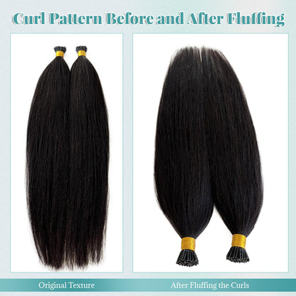 I-tip Premium Hair Extensions Natural Black Straight – 100% Human Hair, Pre-Bonded, 18"-24"