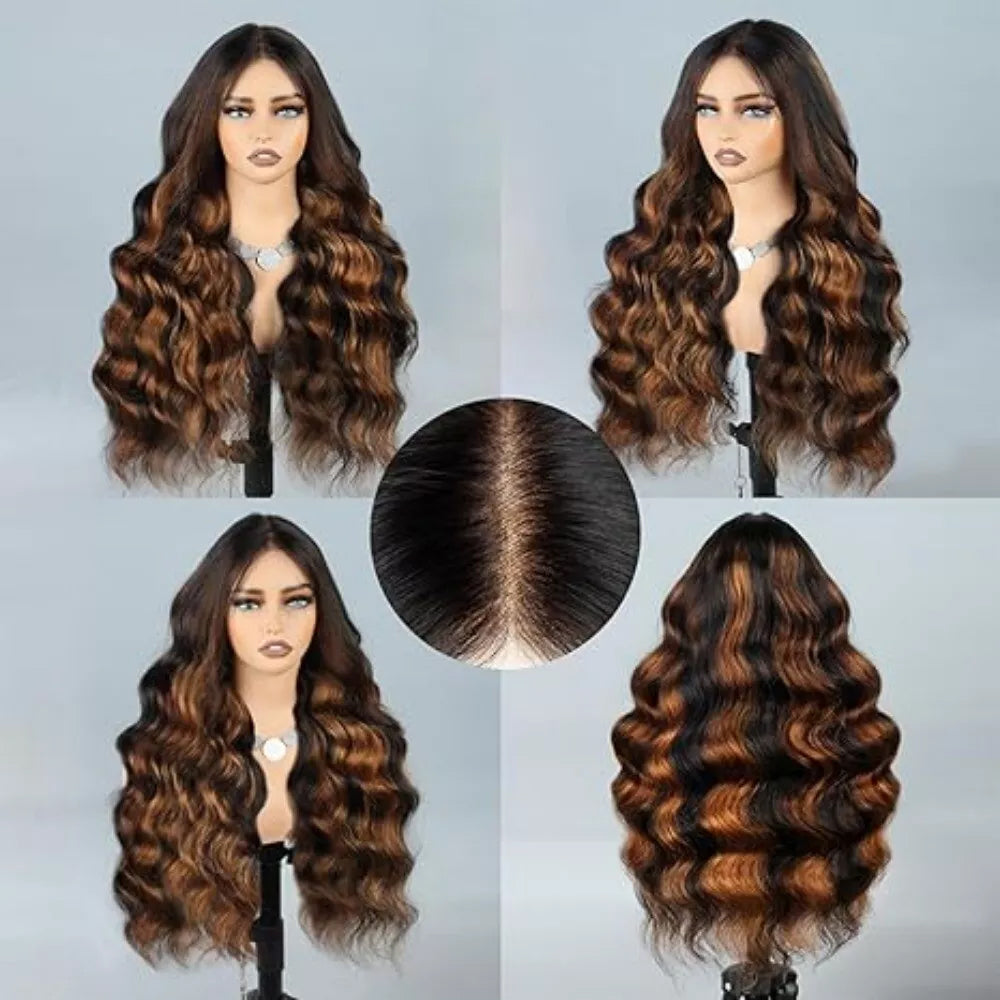 1B/30 Highlight Body Wave 9x6 Wig 100% Human HairPre Plucked Pre Cut Wear and Go Glueless Wig  Bleached Tiny Knots  200% Density