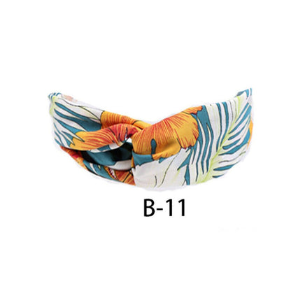 Boho Elastic Wrap Floral Twist Knot Headband Turban Multicolor Sports Hairband