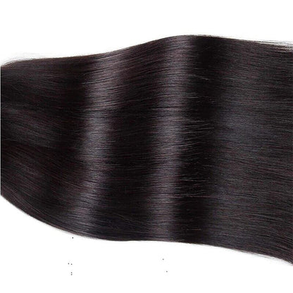 I-tip Double Drawn Hair Extensions Natural Black Straight – 100% Human Hair, Fuller & Thicker, 18"-24"