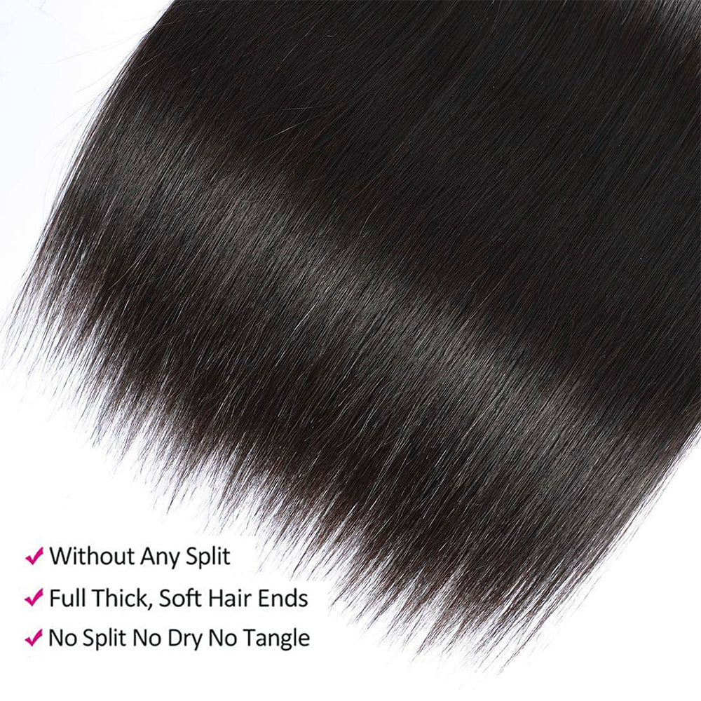 100% Affordable Human Hair Bundles - #1 Jet Black Straight Remy Hair Extensions (10"-30")