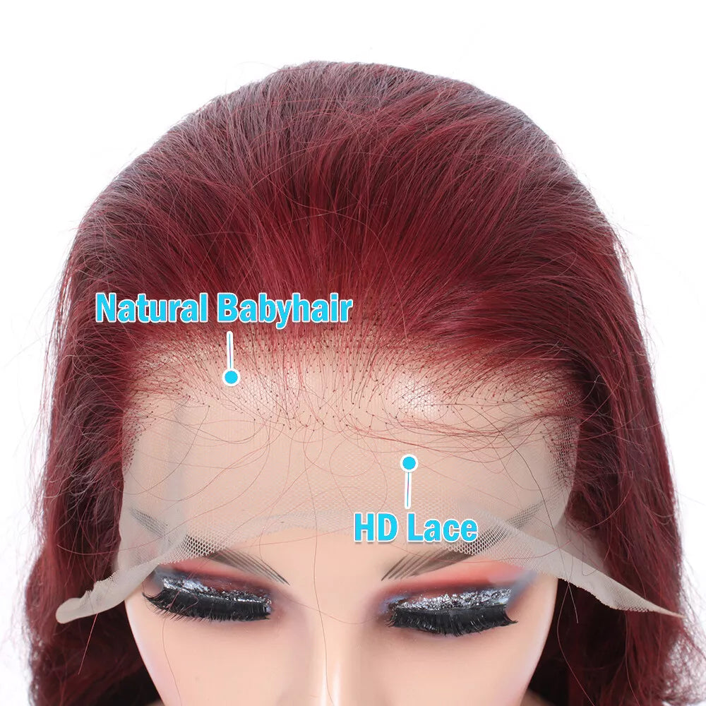 Reddish Brown Body Wave Wig – 13x4 Lace Front #33 200 Density 100% Human Hair