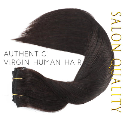 Seamless Clip in Straight Natural Black 7 Pcs Hair Extensions Thick Hair Extensions High Quality Premium Human Hair Clip Ins – Easy Install