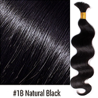 100% Human Hair Boho Braiding Hair - Body Wave Natural Black 100g/Bundle