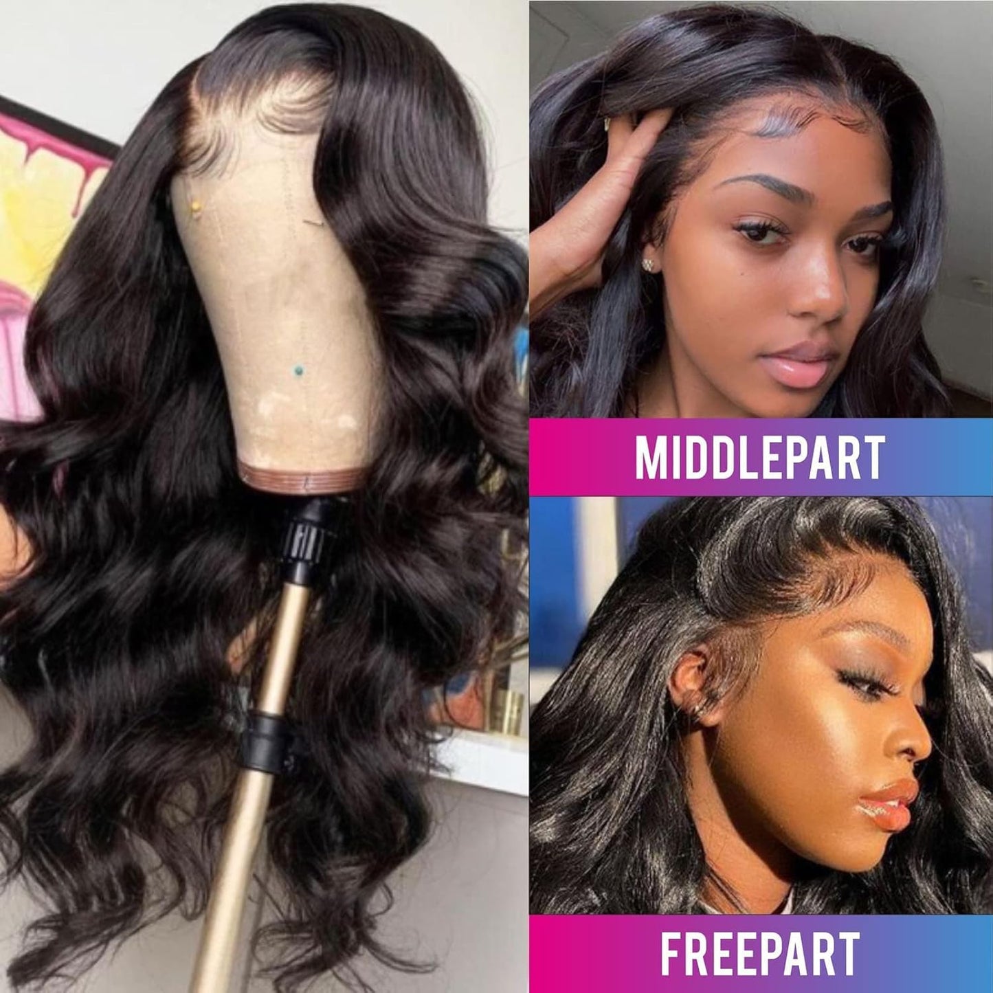 5x5 HD Lace Closure Wig Body Wave Human Hair Swiss Lace, Skin-melt Lace, Invisible Lace