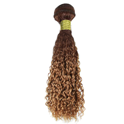 Ombre Brown & Auburn (4/30) Jerry Curl 100% Virgin Human Hair Bundles | Warm Two-Tone Curls