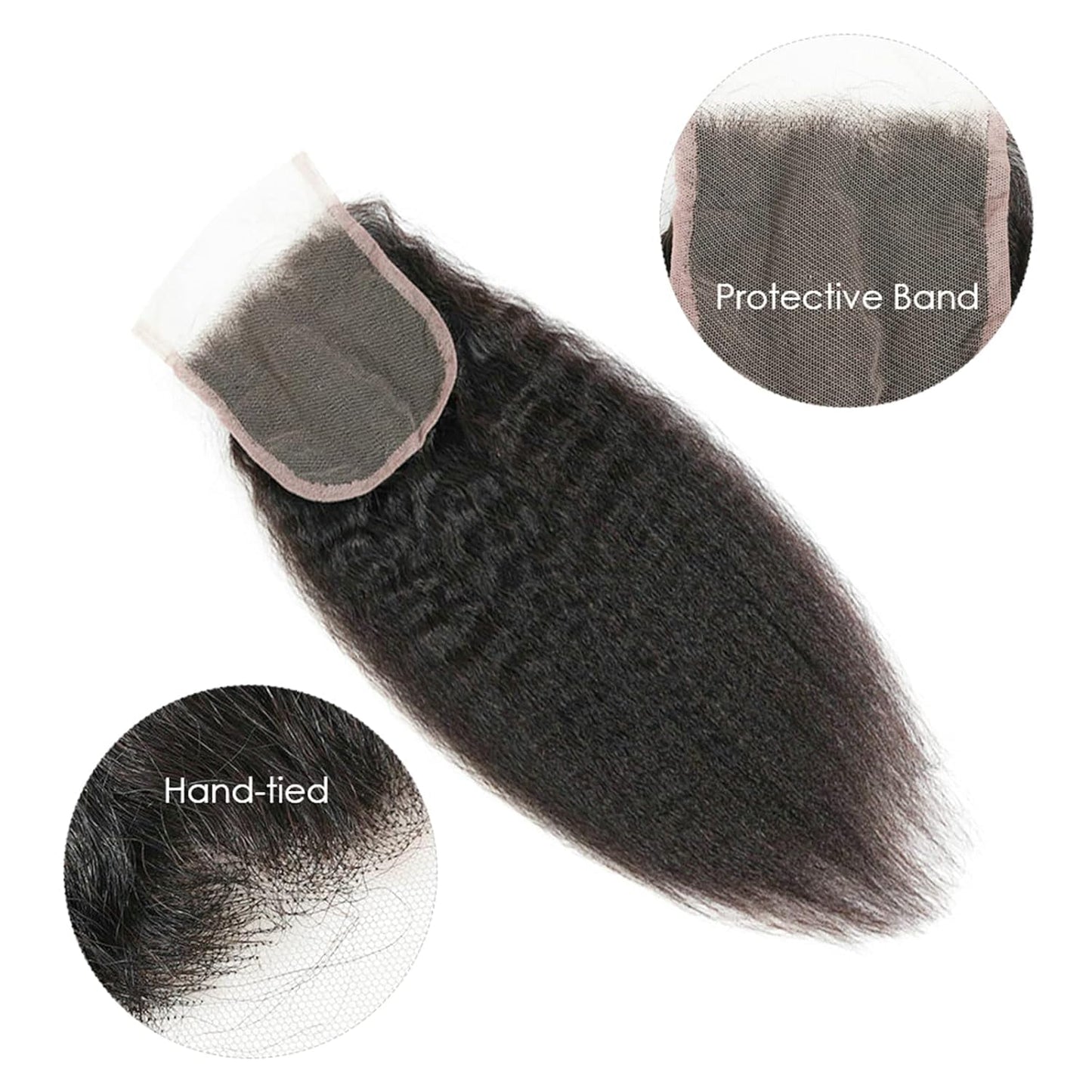 5x5 HD Lace Closure Kinky Straight – Natural Black 100% Human Mink Hair | Pre-Plucked, Skin-Melt HD Lace