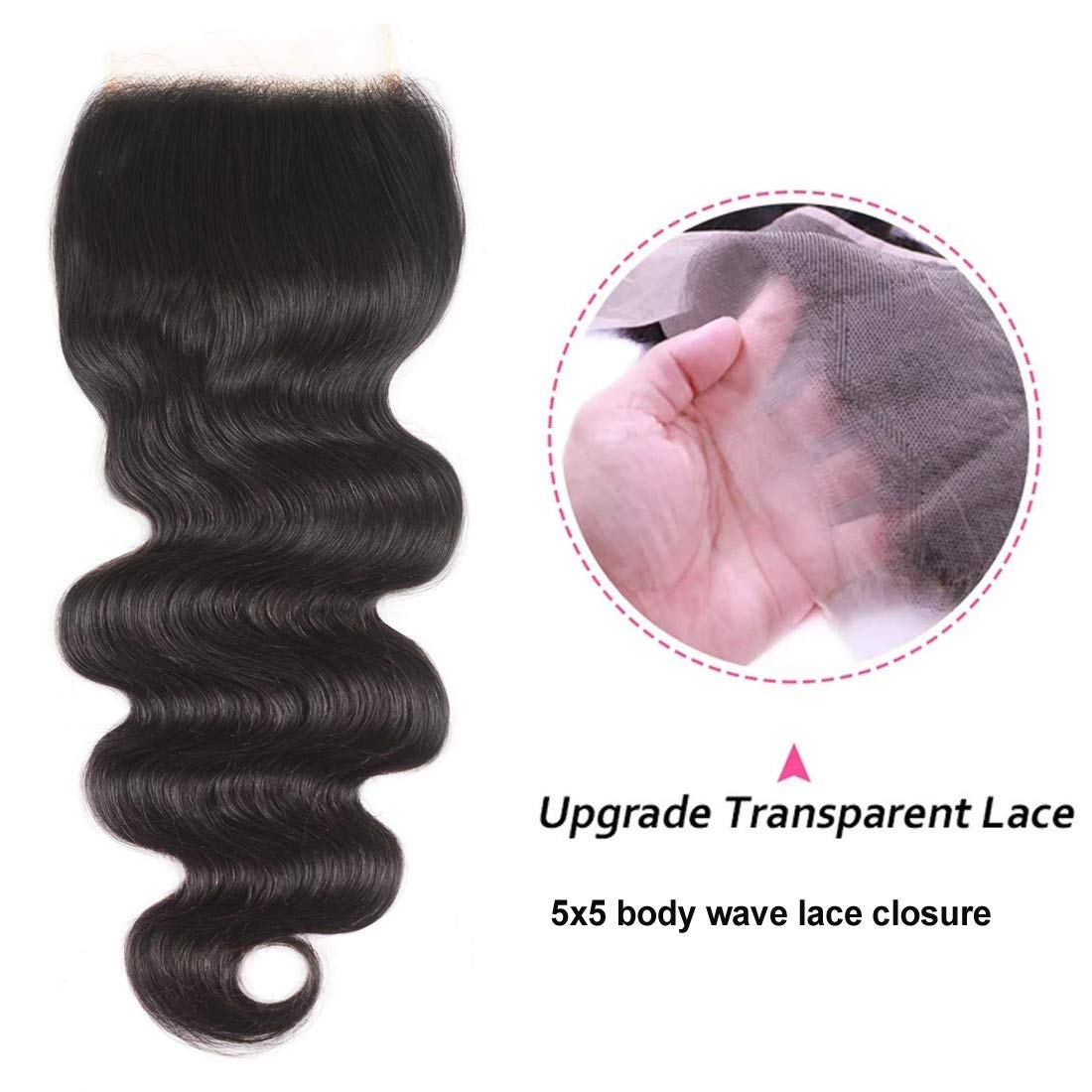 Body Wave Transparent Lace Closure 