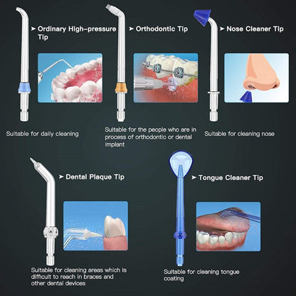 Bestope/USTAR Water Flosser 300ML 5 Modes & 6 Jet Tips - IPX7 Waterproof Cordless Dental Oral Irrigator Portable and Rechargeable Water Flossing