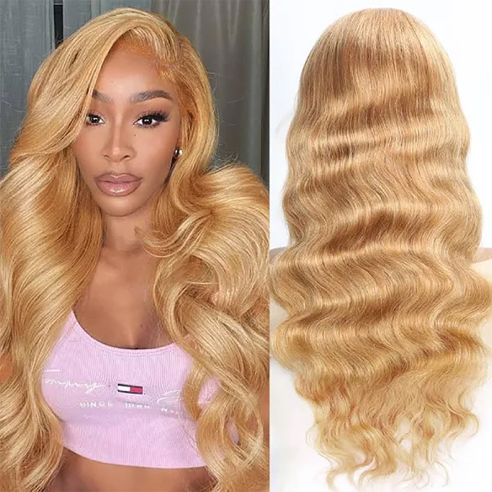 HD Lace 5X5 Closure Wig Color Honey Blonde (#27) Body Wave Human Hair Wig
