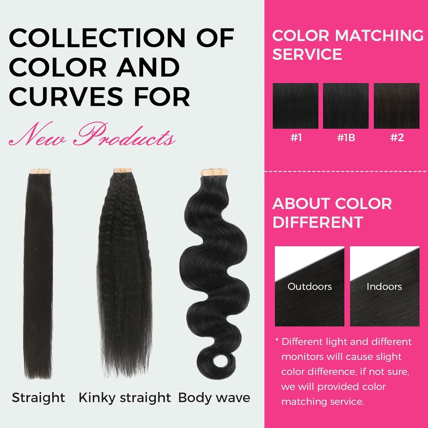 Premium Tape-in Human Hair Natural Color Kinky Straight – 20Pcs/Pack, Virgin Raw Hair, No Tangle, Seamless Blend