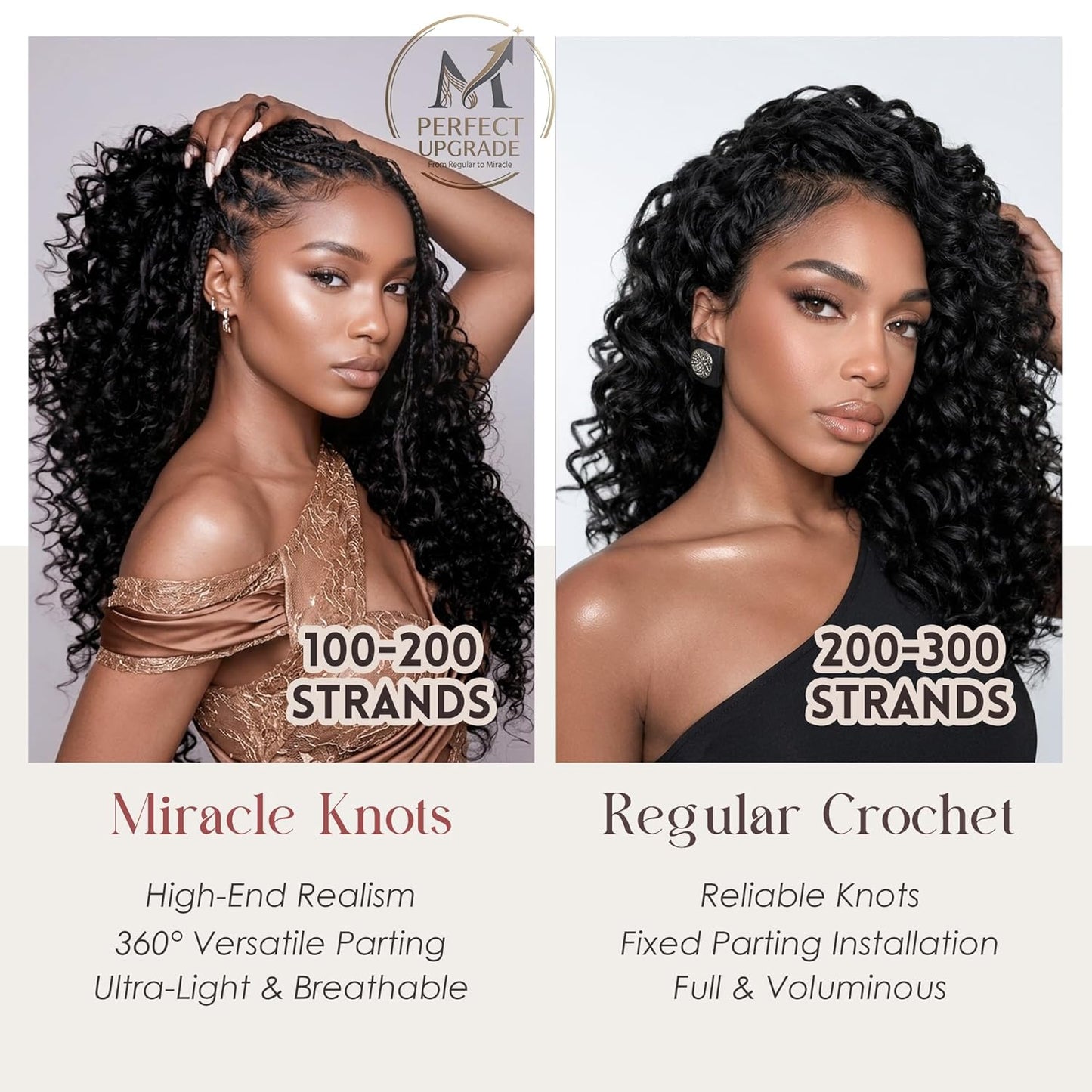 Ocean Wave Crochet 100% Human Hair - Boho Braiding Hair For Miracle Knots (50g/Pack)
