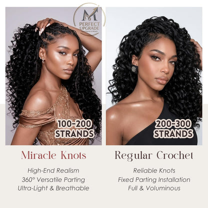 Ocean Wave Crochet 100% Human Hair - Boho Braiding Hair For Miracle Knots (50g/Pack)