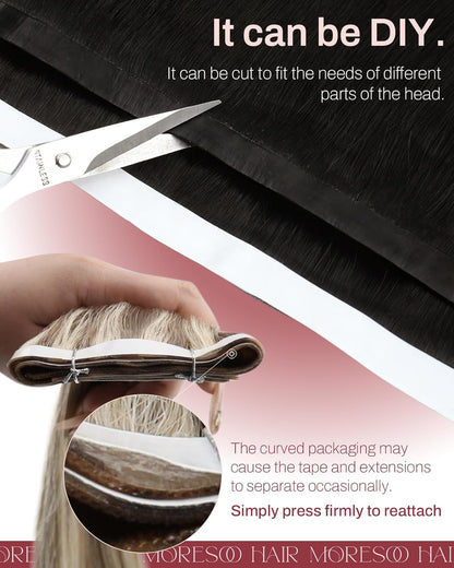Premium Tape-in  Dark Brown Straight Human Hair  Color #2– 20Pcs/Pack,  No Tangle, Seamless Blend