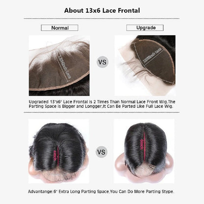 Ustar 100% Human Hair 13x6 Lace Free Part Frontal Deep Wave