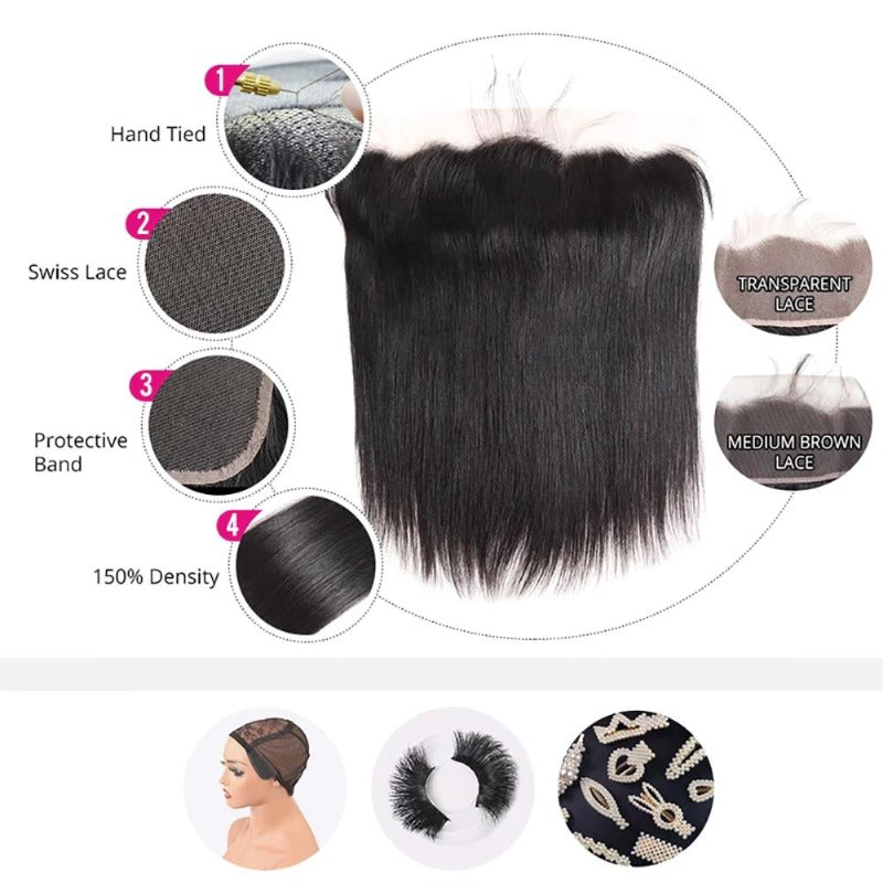  Lace Frontal Brazilian Virgin Human Hair 