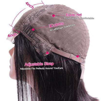 Short Bob Wigs Human Hair Lace Closure
