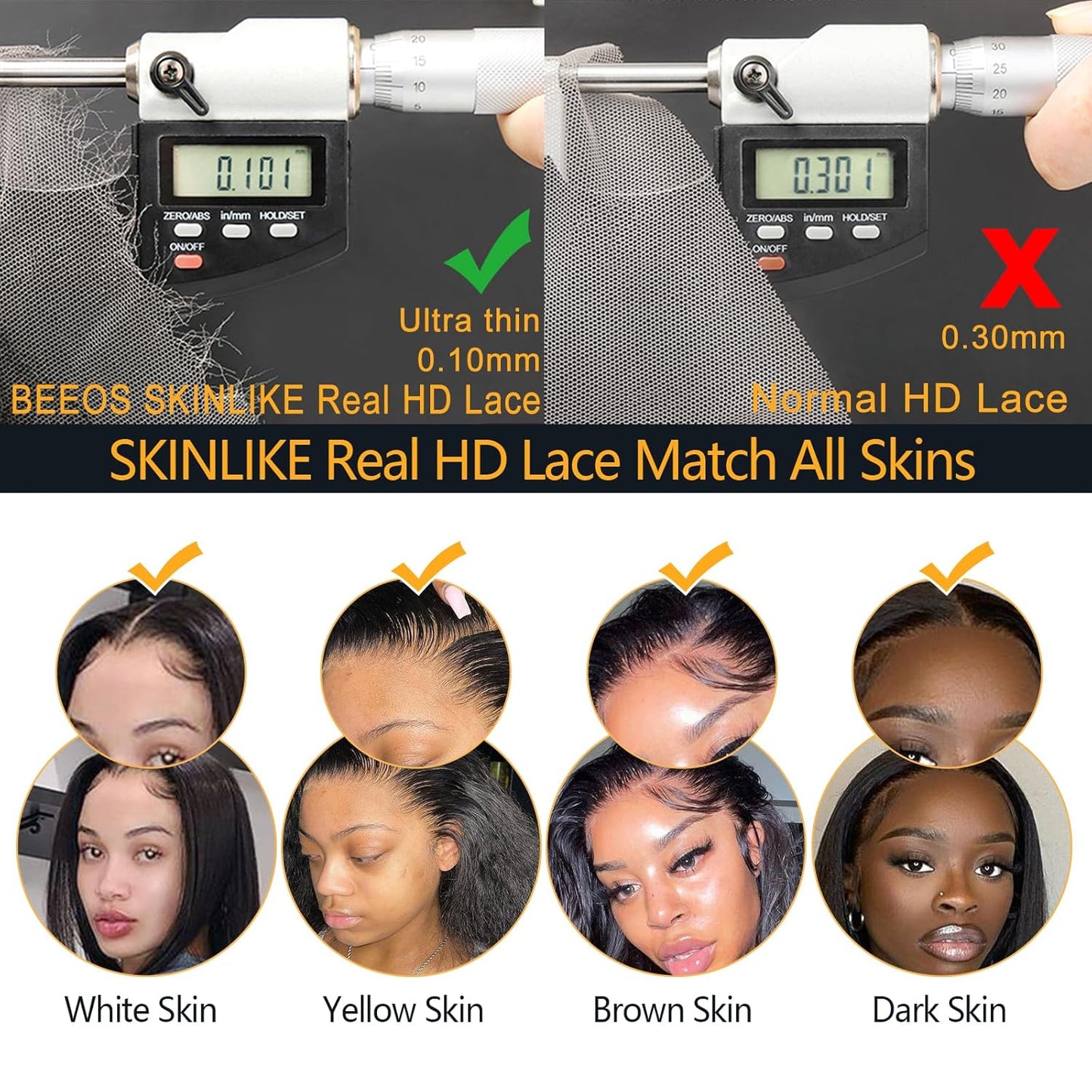 13x6 HD Lace Frontal 613 Blonde Straight 100% Human Hair Swiss Lace, Skin-melt Lace, Invisible Lace – Wider Part