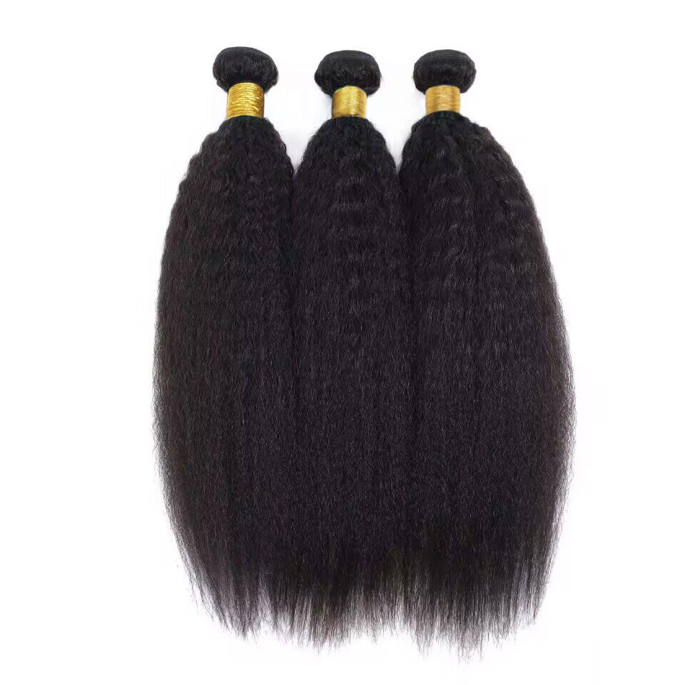 Kinky Straight 100%  Human Hair Bundles – Natural Black 10A Brazilian Virgin Hair 8"-30"