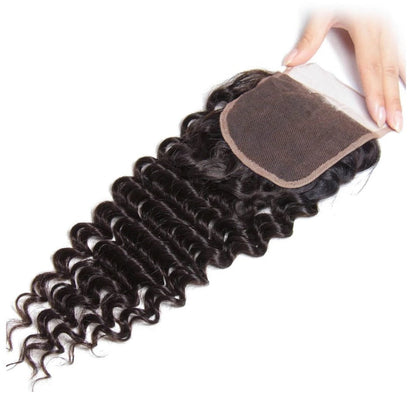5x5 HD Lace Closure Deep Wave – Natural Black High Quality Human Hair | Pre-Plucked, Skin-Melt HD Lace