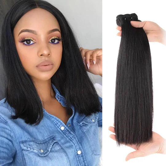 ZAVARIA HAIR Double Drawn Full End Unprocessed Straight INDIAN RAW Hair Black Secondary image