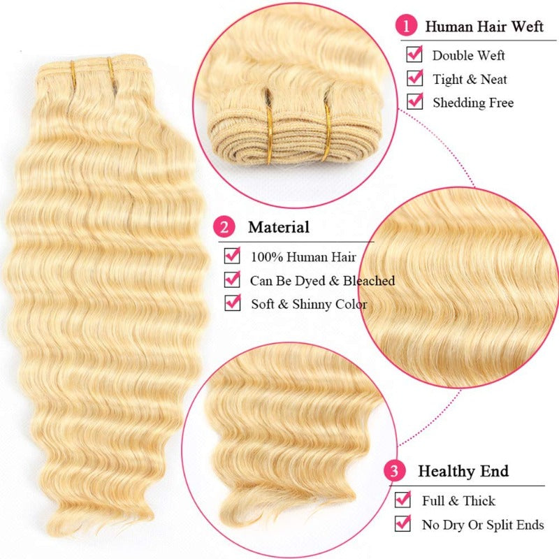 Mink Hair Russian Blonde deep wave 
