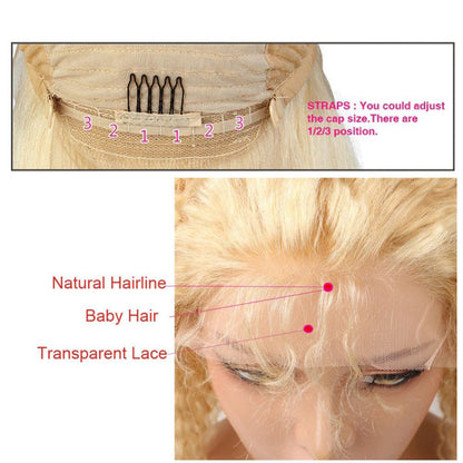 613 Honey Blonde wig Deep wave
