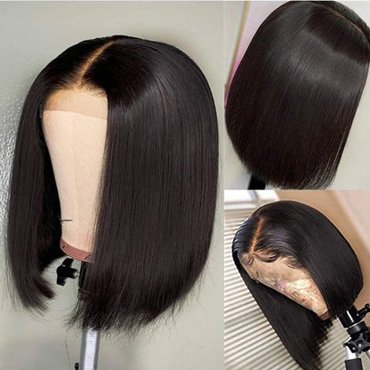 Short Bob Wig – 13x4 Transparent Lace Front 100% Virgin Human Hair