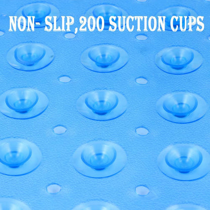 40 x 16 Inches Non-Slip Shower Bath Tub Mat With Suction Cups And Drain Holes, Beige