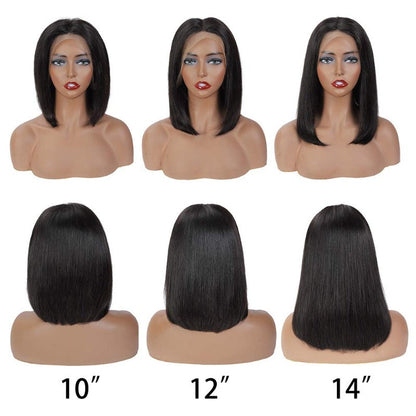 Short Bob Wig – 13x4 Transparent Lace Front 100% Virgin Human Hair