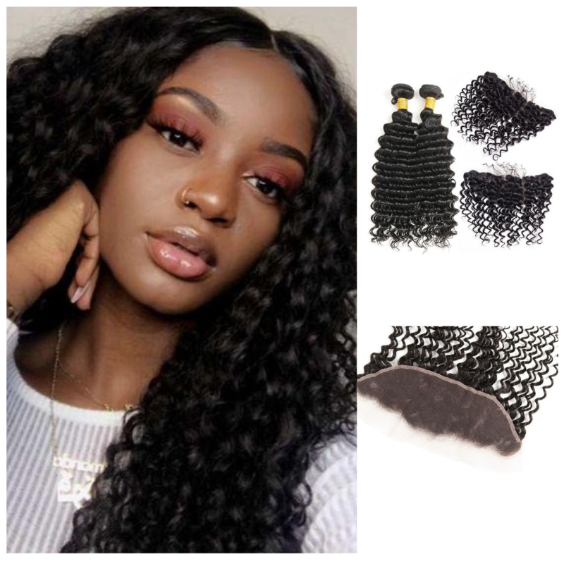 Natural Black Brazilian Virgin Human Hair Deep Wave