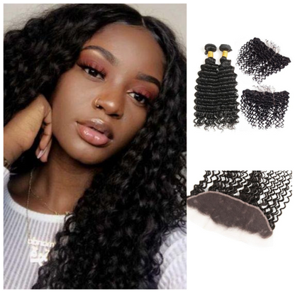 Natural Black Brazilian Virgin Human Hair Deep Wave