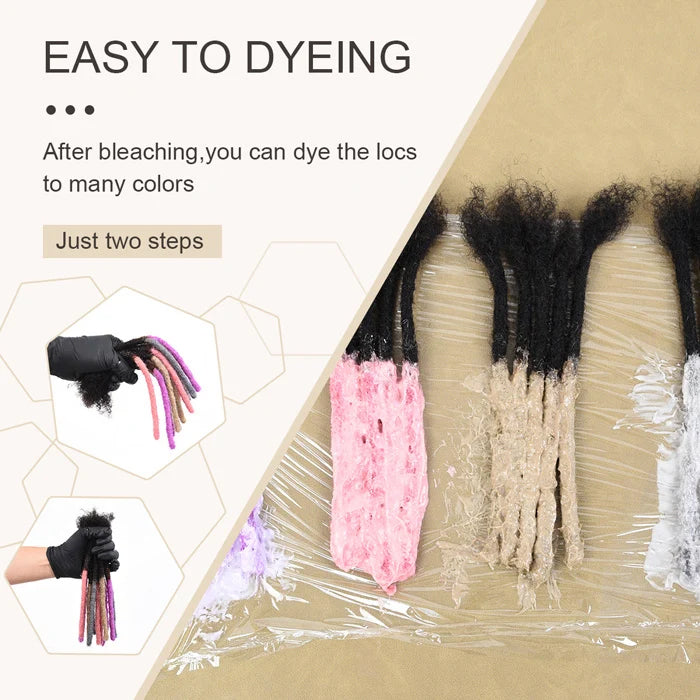 0.8cm Human Hair Loc Extensions Locs Dreads Hair Extensions For Men and Women (6-18 Inch)