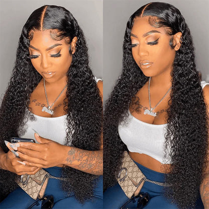 5x5 Glueless Lace Closure Wig Jerry Curl Human Hair, Skin-melt Lace, Invisible Lace